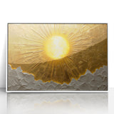 Elegant Office Wall Art – Golden Sun Textured Canvas Print