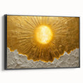 Elegant Office Wall Art – Golden Sun Textured Canvas Print