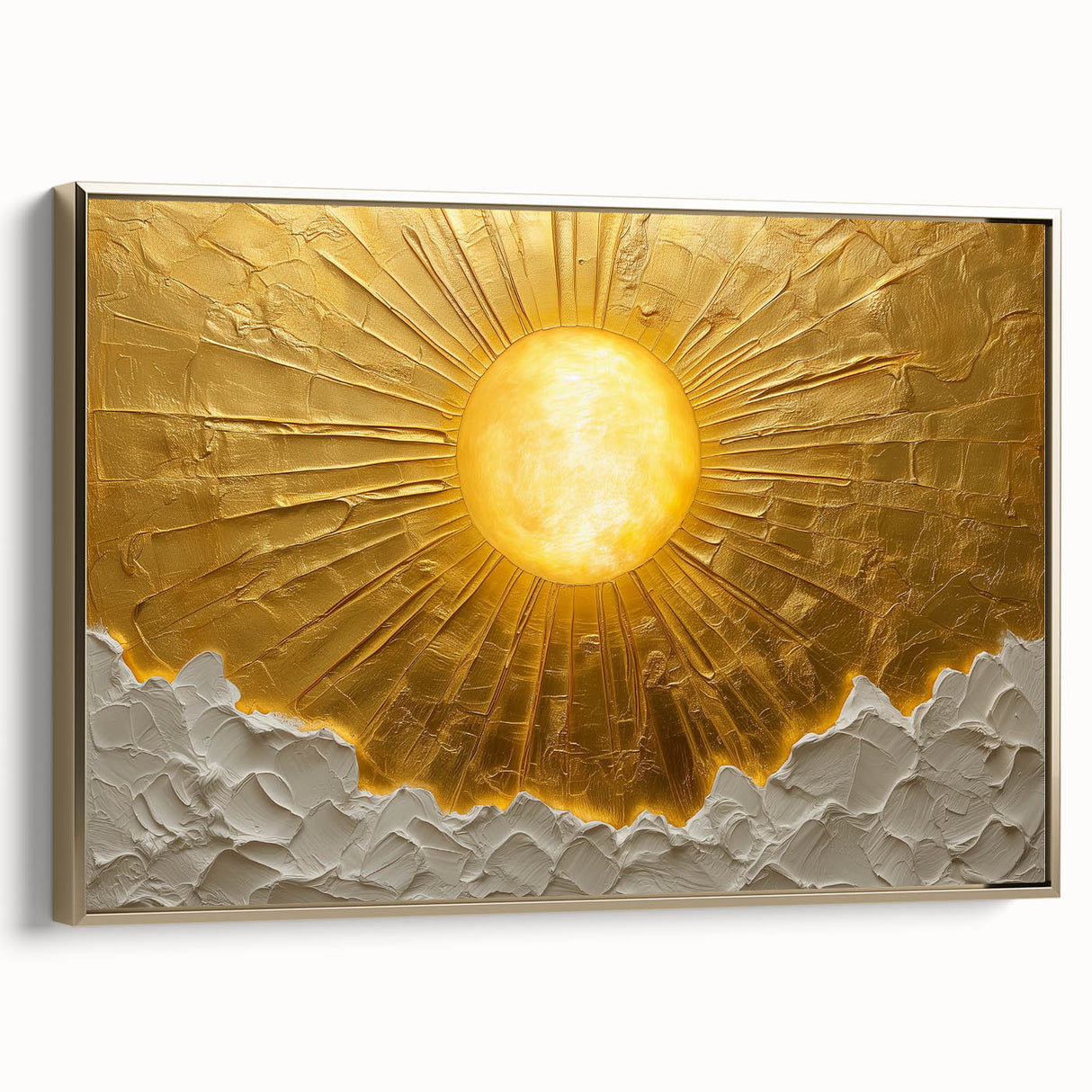 Elegant Office Wall Art – Golden Sun Textured Canvas Print