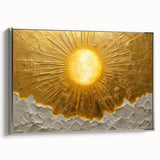 Elegant Office Wall Art – Golden Sun Textured Canvas Print