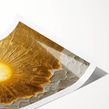 Elegant Office Wall Art – Golden Sun Textured Canvas Print