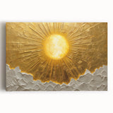 Elegant Office Wall Art – Golden Sun Textured Canvas Print