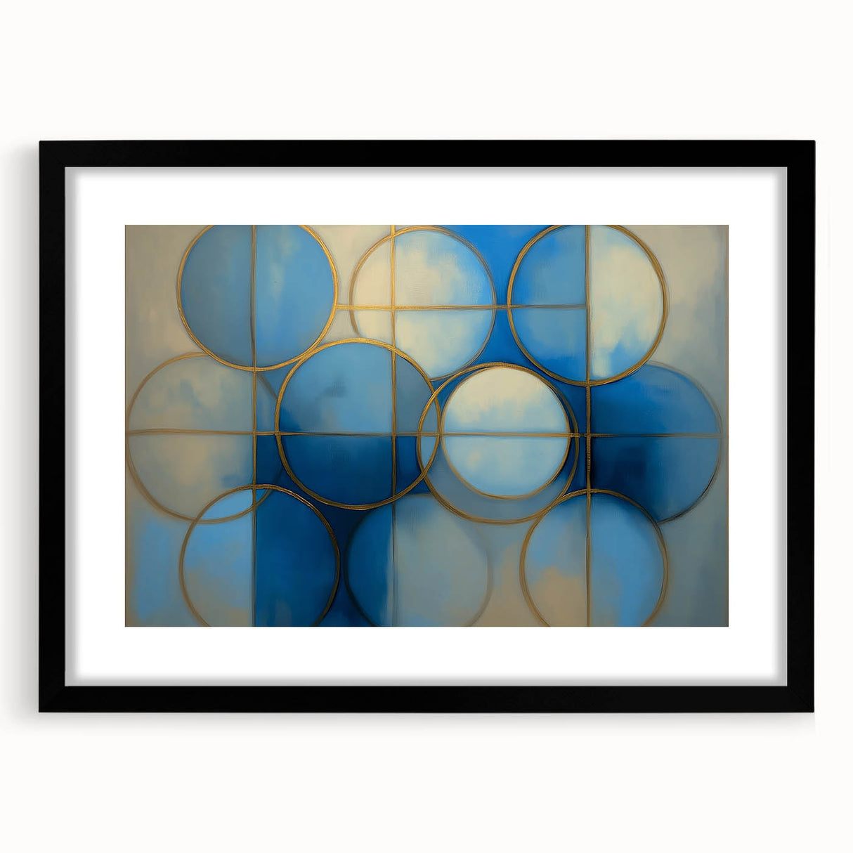 Abstract geometric black frame showcasing a modern design with a matte finish, ideal for contemporary home decor. Perfect for displaying artwork or photography.