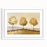 Abstract landscape wall art framed with a white mat, showcasing vibrant colors and fluid shapes, perfect for modern home decor or office spaces.