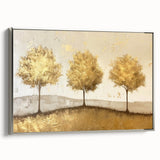 Framed canvas wall art showcasing an abstract landscape design with silver accents, viewed from the side, enhancing modern decor in stylish interiors. Ideal for contemporary home aesthetics.