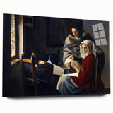 Baroque Art Print - Classic Interior Scene with Red and Gray Tones
