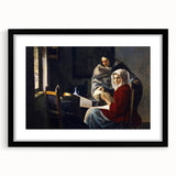 Baroque Art Print - Classic Interior Scene with Red and Gray Tones