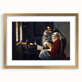 Baroque Art Print - Classic Interior Scene with Red and Gray Tones