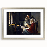 Baroque Art Print - Classic Interior Scene with Red and Gray Tones