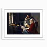 Baroque Art Print - Classic Interior Scene with Red and Gray Tones