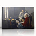 Baroque Art Print - Classic Interior Scene with Red and Gray Tones