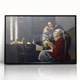 Baroque Art Print - Classic Interior Scene with Red and Gray Tones