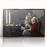 Baroque Art Print - Classic Interior Scene with Red and Gray Tones