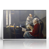 Baroque Art Print - Classic Interior Scene with Red and Gray Tones