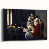 Baroque Art Print - Classic Interior Scene with Red and Gray Tones