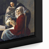 Baroque Art Print - Classic Interior Scene with Red and Gray Tones