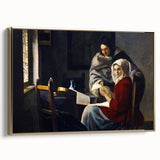 Baroque Art Print - Classic Interior Scene with Red and Gray Tones