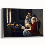 Baroque Art Print - Classic Interior Scene with Red and Gray Tones