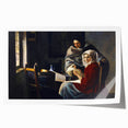Baroque Art Print - Classic Interior Scene with Red and Gray Tones
