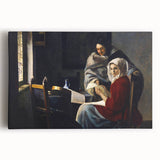 Baroque Art Print - Classic Interior Scene with Red and Gray Tones