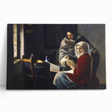 Baroque Art Print - Classic Interior Scene with Red and Gray Tones