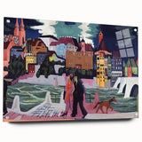 Expressionist Art: View of Basel and the Rhine by Kirchner Print