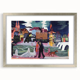 Expressionist Art: View of Basel and the Rhine by Kirchner Print