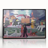 Expressionist Art: View of Basel and the Rhine by Kirchner Print