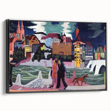 Expressionist Art: View of Basel and the Rhine by Kirchner Print