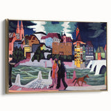 Expressionist Art: View of Basel and the Rhine by Kirchner Print