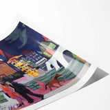 Expressionist Art: View of Basel and the Rhine by Kirchner Print