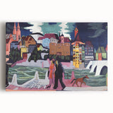 Expressionist Art: View of Basel and the Rhine by Kirchner Print