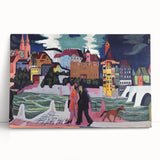 Expressionist Art: View of Basel and the Rhine by Kirchner Print