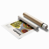 Extra large rolled print featuring an array of floral art in soft pastel shades, ideal for classy bathroom wall art.