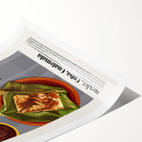 Extra large wall art featuring line art flowers in black on white, rolled print, suitable for large living room spaces.