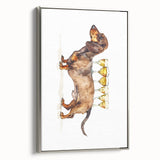 Landscape art painting of colorful rolling hills on a framed canvas, ideal for enhancing a living room or office space.