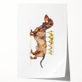 Rolled canvas print of vibrant, colorful floral patterns, ideal for art wall dining room decor.