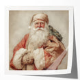 Festive Canvas Art - Santa with Gift Sack Christmas Wall Decoration