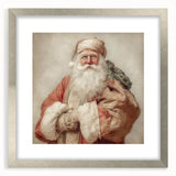 Festive Canvas Art - Santa with Gift Sack Christmas Wall Decoration
