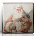 Festive Canvas Art - Santa with Gift Sack Christmas Wall Decoration