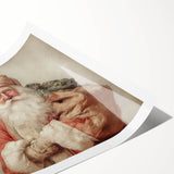 Festive Canvas Art - Santa with Gift Sack Christmas Wall Decoration