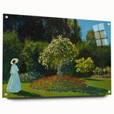 Impressionist Garden Scene - Monet's Lady in the Garden, Framed Print