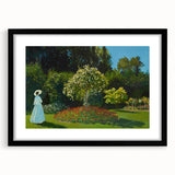 Impressionist Garden Scene - Monet's Lady in the Garden, Framed Print