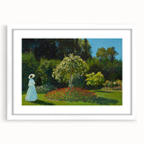 Impressionist Garden Scene - Monet's Lady in the Garden, Framed Print
