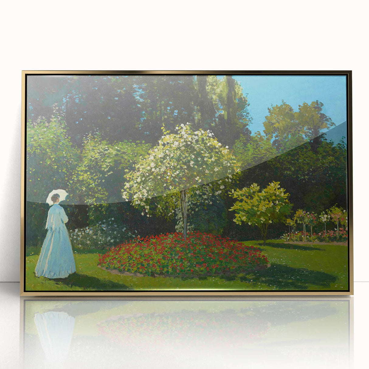 Impressionist Garden Scene - Monet's Lady in the Garden, Framed Print