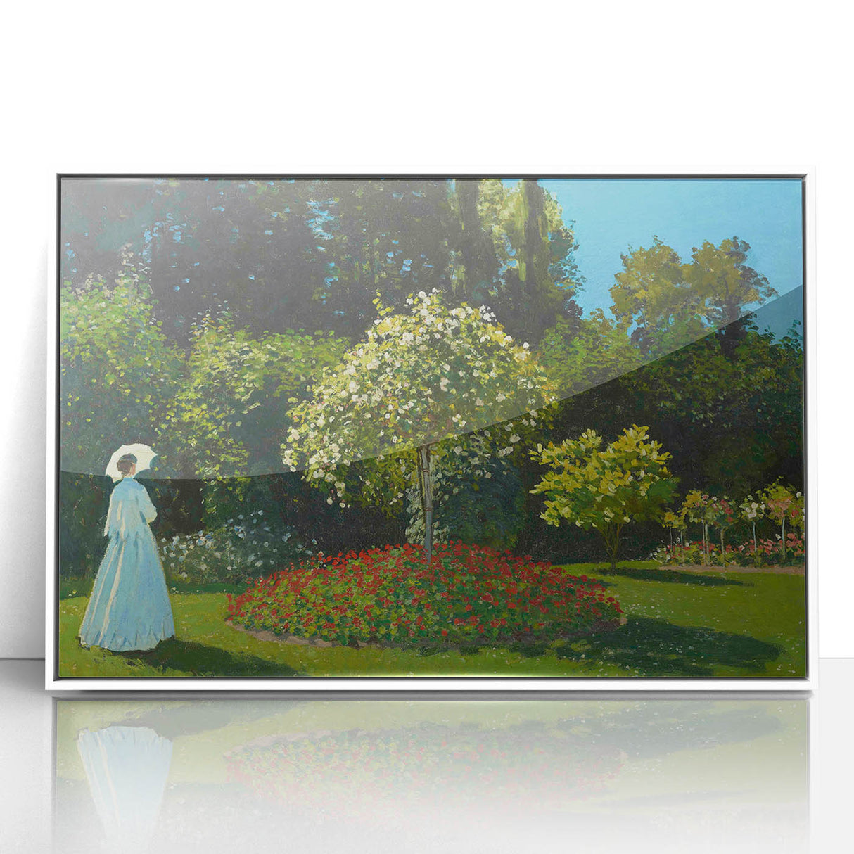 Impressionist Garden Scene - Monet's Lady in the Garden, Framed Print