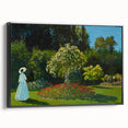 Impressionist Garden Scene - Monet's Lady in the Garden, Framed Print
