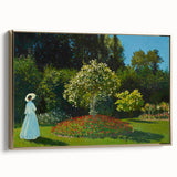 Impressionist Garden Scene - Monet's Lady in the Garden, Framed Print