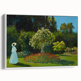 Impressionist Garden Scene - Monet's Lady in the Garden, Framed Print
