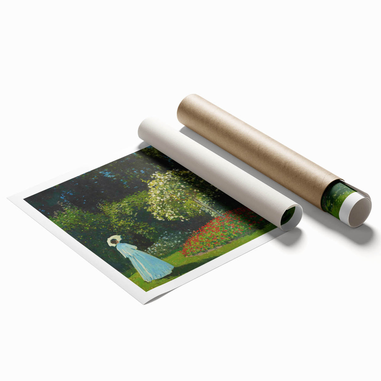 Impressionist Garden Scene - Monet's Lady in the Garden, Framed Print